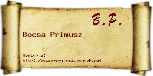 Bocsa Primusz névjegykártya